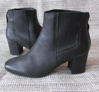 Mujer Pedro Garcia Cuero Negro Bloque Chelsea Botines Talla 38 1/2 Foto 1 de 4