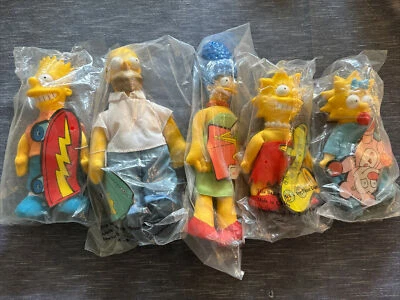 The Simpsons 1990 Burger King Plush Figure Lot - SEALED New in Bag **RARE** - Image 1 of 2