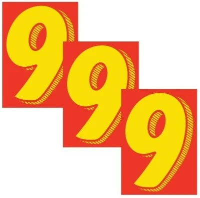 PEGATINAS PARABRISAS DISTRIBUIDOR DE AUTOMÓVILES CALCOMANÍAS DE VINILO GRANDE NÚMERO 3 PAQUETES ROJO AMARILLO Foto 1 de 2