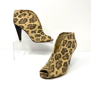 cheetah open toe booties