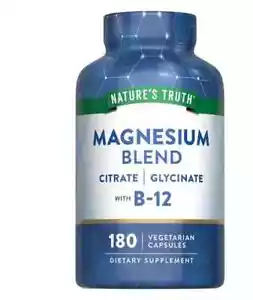 Nature’s Truth Magnesium Blend 250mg, 180 Vegetarian Capsules – Supports Muscle - Picture 1 of 5