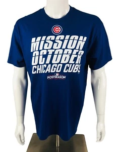 Chicago Cubs Mission Octubre 2017 Postemporada Para hombres Talla Grande Azul Manga Corta - Imagen 1 de 10