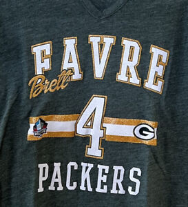 Green Bay Packers Womens Favre Hall Of Fame Majestic Green T Shirt Size S