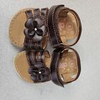 Circo Toddler Girls Sandals Faux Leather Flower Applique Brown Size 5