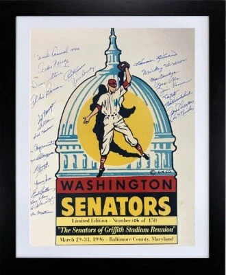Washington Senators Griffith Stadium Reunion 16x20 Photo 26 sigs/150 Beckett Rev - Image 1 of 3