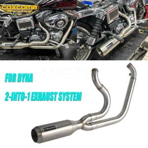 For Harley '06-17 Dyna Street Bob FXDBB Low Rider S FXDLS Exhaust System 2 Into1 - Picture 1 of 9