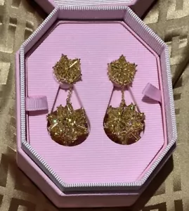 Swarovski 5600499 Curiosa earrings jewelry dangle yellow gold tone crystals $900 - Picture 1 of 14