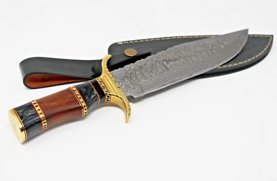 Cuchillo Damasco 12" Cuchillo Forjado Hecho a Mano Personalizado Cuchillo Damasco Acero Desollador  Foto 1 de 4