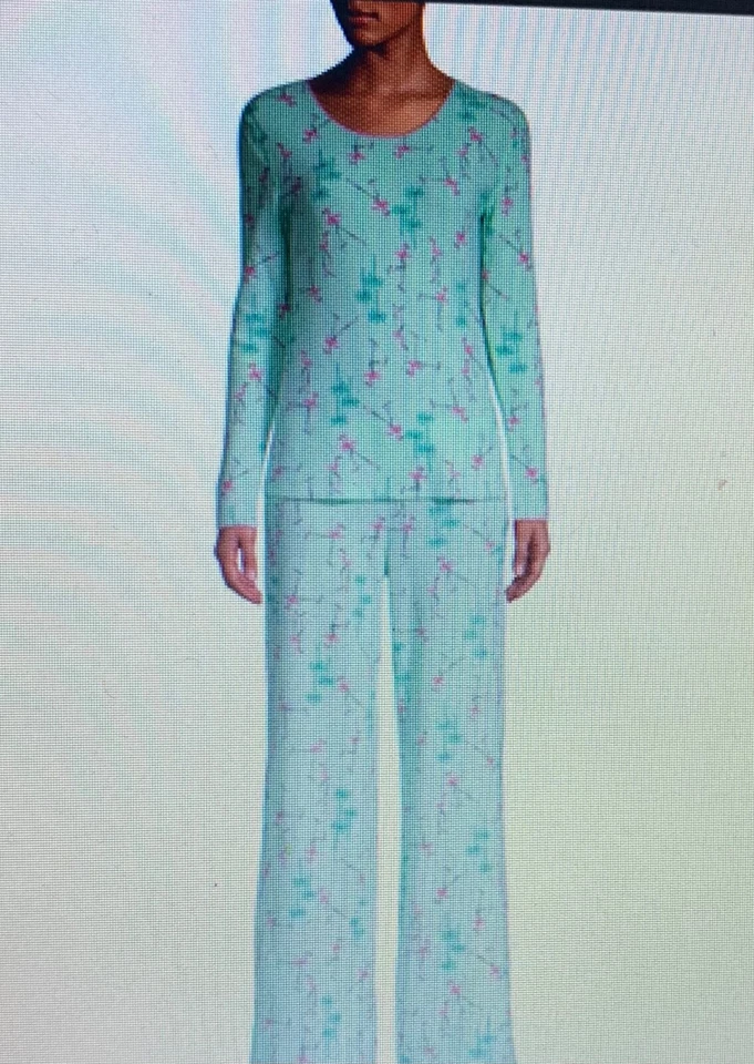Juego de pijama flamenco de dos piezas verde para mujer HUE con diadema, talla (pequeña) nuevo con etiquetas. Foto 1 de 4