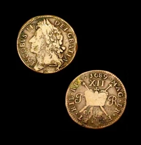 X256: Aug 1689 Irish Gun Money Shilling - James II Civil War Coinage - S.6581B - Picture 1 of 1