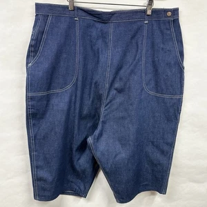 Vintage Side Metal Zip Denim Jeans Deadstock With Tag 42 In Waist Hemmed Shorts - Bild 1 von 15