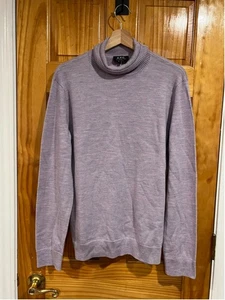 Men’s A.P.C. Quiet Old Money Lavender Merino Wool Purple Cowl Neck Sweater - Picture 1 of 7