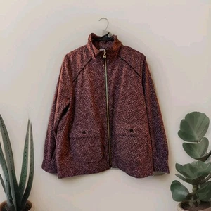Chico's Zenergy Women's Size 12/14 Full Zip Jacket Pink Leopard Print - Picture 1 of 17