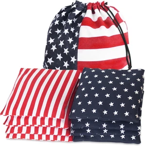 Juego de 8 bolsas de frijoles Cornhole - Regulación 6"x6", 14-16 oz, tela de pato, bolsa de mano - Imagen 1 de 8