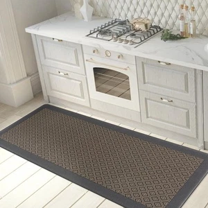Rugshop Bathroom Mats Geometric Textline Anti-Fatigue Standing Mat Kitchen Mats - Picture 1 of 11