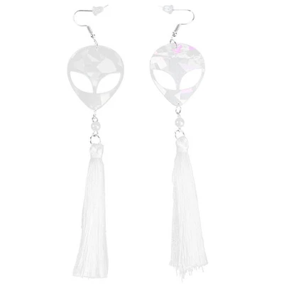 1 Pair of Fashionable Earrings Shape Earrings Long Tassel Ear Jewelry - Image 1 of 4