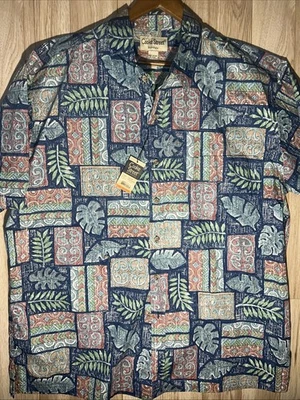 New Cooke Street Men’s 2XL Abstract Floral Reverse Print Hawaiian Shirt NWT - Image 1 of 4