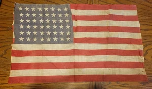 VINTAGE 48 STAR UNITED STATES OF AMERICA SMALL FLAG 22" X 14" - Picture 1 of 16