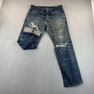 Pantalones de mezclilla Levis 501 de colección para hombre 33x30 azul ribete desgastado etiqueta de EE. UU. 34x32 - Imagen 1 de 22