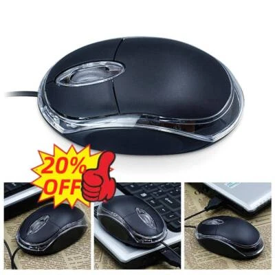 1X Wired Usb Optical Mouse For Pc Laptop Computer Scroll Desktop - -/UK|U K* - Image 1 of 4