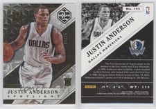 2015-16 Panini Limited Spotlight Gold /25 Justin Anderson #193 Rookie RC