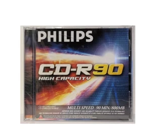 Philips CD-R90 - High Capacity Blank CDR DATA Disc 90min / 800mb - NEW & SEALED - Picture 1 of 1