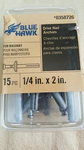 Blue Hawk 15-Pack 1/4-in x 2-in Drive Nail Anchors For Masonry 0358726 - Picture 1 of 2