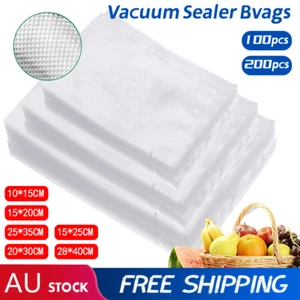 200/100 X Vacuum Sealer Bags Precut Food Storage Saver Heat Seal Cryovac 6 Size - Picture 1 of 18