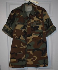 Woodland Camouflage Army BDU Jacket Men's Med-Reg w/ Patches Summer MI LTC - Picture 1 of 4