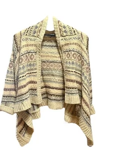 Anthro Sleeping On Snow Strickjacke M Fair Isle Strick Landhaus Grandmacore offen drapiert - Bild 1 von 18