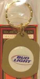New BUD LIGHT Logo Keychain Ancien Porte-Cle Neuf~USA Product~NOS~ANHEUSER-BUSCH - Foto 1 di 12