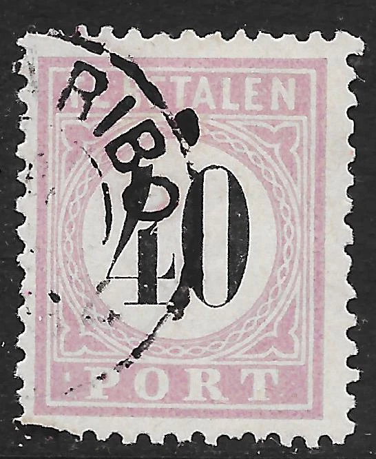 Surinam stamps 1886 NVPH Due P7fa  ERROR punt-port  CANC  VF - Image 1 of 1