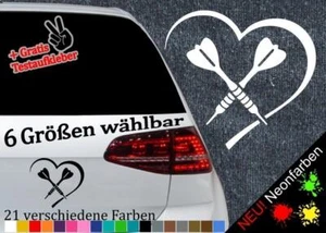 Herz Darts Aufkleber -6 Größen 21 Farben- Ally Pally Steeldart Bull Love Pfeile - Bild 1 von 88