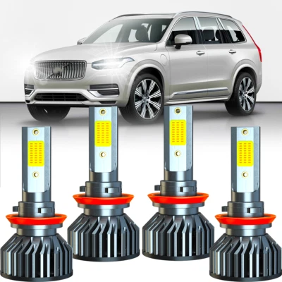 For Volvo XC90 T6 T8 Sport Utility 4-Door 2016-2021 LED Headlight High Low Bulbs - Image 1 of 4