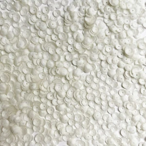 5mm Cup Sequins Oyster White Transparent Glossy Matte Duo Reversible Medium Hole - Picture 1 of 1
