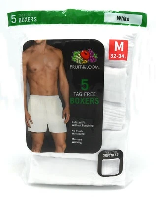 5 White Medium M 32-34 Inch Boxers Fruit Of The Loom M 81-86 CM - Image 1 of 4