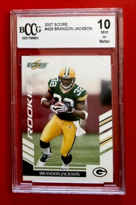 Tarjeta de fútbol americano Score Brandon Jackson 428 BCCG 10 Green Bay Packers 2007 clasificación RC Foto 1 de 2