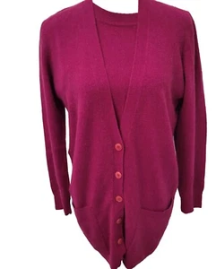 Pierre Cardin Lg 1980's Sweather Set 2pc Twin Cranberry Lambswool Women Vtg Gvc - Picture 1 of 7