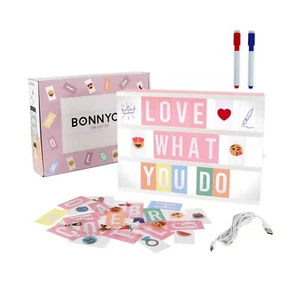 Pink Cinema Light Box with 400 Letters & Emojis & 2 Markers - BONNYCO | Led L... - Picture 1 of 9