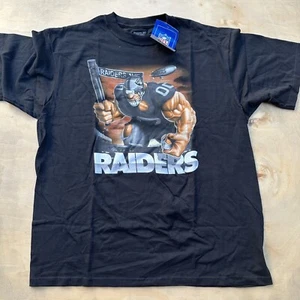 Deadstock Oakland Raiders NFL Graphic T Shirt Reebok Black L NOS Football Y2K - Picture 1 of 5