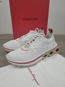 Salvatore Ferragamo Nima Knit White Mens Sneaker 10.5 M NEW NIB - Picture 1 of 6