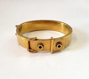Antik Gold vergoldete Schnalle Armband Scharnier Armreif - Bild 1 von 12
