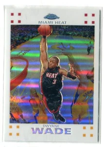 2007-08 Topps Chrome Dwyane Wade RIFRATTORE BIANCO #3 26/99 (piegato sul retro) - Foto 1 di 2