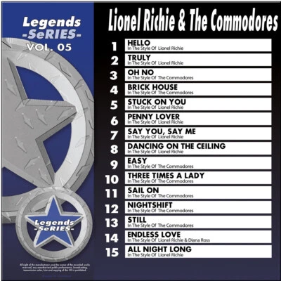LIONEL RICHIE & THE COMMODORES LEGEND SERIES VOL-5 KARAOKE CDG IN PLASTIC /PRINT - Image 1 of 2