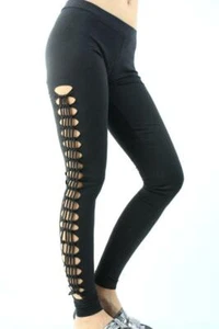 Victoria's Secret Yoga Slashed Cutout Lace Up Cotton Legging Sz XS - Picture 1 of 3