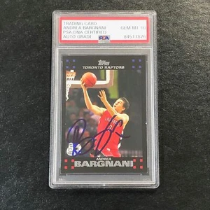 Tarjeta firmada por Andrea Bargnani Topps #38 2007 automática 10 PSA Slabbed Raptors - Imagen 1 de 2