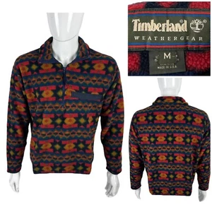 Timberland Herren Medium 90’s Fleece Sweater Aztec Made in USA Pullover Vintage Rare - Bild 1 von 9