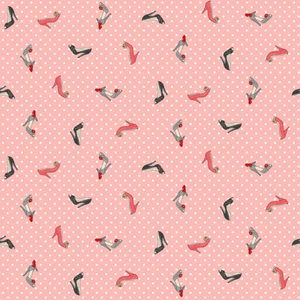 Makower - PAMPER - Shoes on Pink -2311/P 100% COTTON CRAFT/QUILTING (per1/4m) - Picture 1 of 1