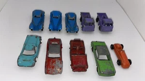 10 TOOTSIETOY MIDGE METAL CARS JEEP TRUCK MERCEDES FORD GT MUSTANG TORONADO RACE - Picture 1 of 5