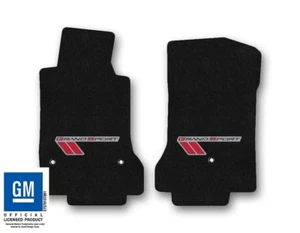 2010-2012 Corvette C6 Carpet Front Floor Mats with Grand Sport Logo - Ebony - Foto 1 di 11